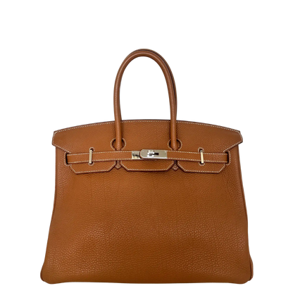 ANGEBOT DER WOCHE: Hermès Birkin Bag 35 Togo Leder braun Palladium Hardware 2011 / sehr gut Hermès