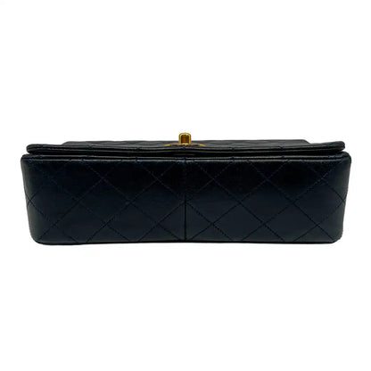 Chanel Timeless Single Flap Small dunkelblaues Lammleder / gut Produkt