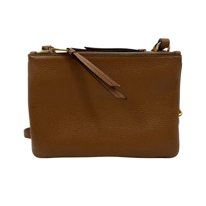 Prada Vitello Phenix Cannella braune Leder Crossbody Tasche / neuwertig Prada