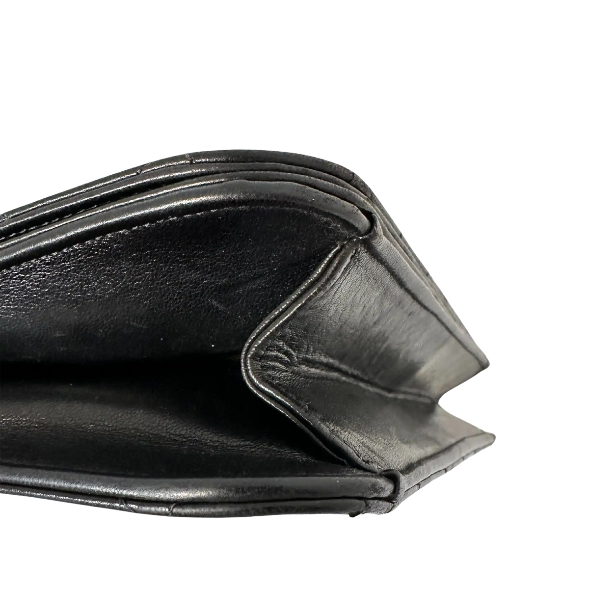 Chanel Timeless Wallet on Chain Vintage Lammleder schwarz mit ID Card / gut Chanel