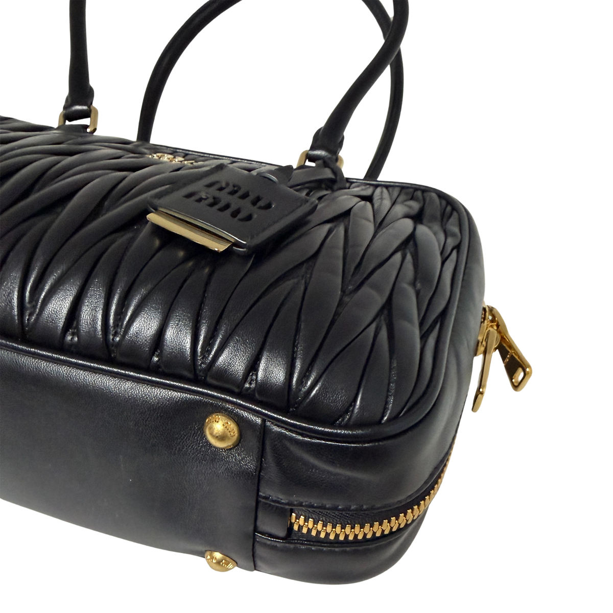 MIU MIU Boston Bag Leder / schwarz MIU MIU