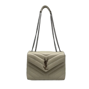 Saint Laurent LouLou Small tas beige-grijs