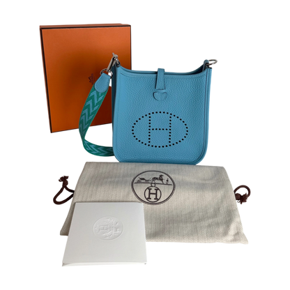 Hermès Evelyne 16 TPM Amazone Clémence Bleu Nord Zickzack Silber – Ansicht 10
