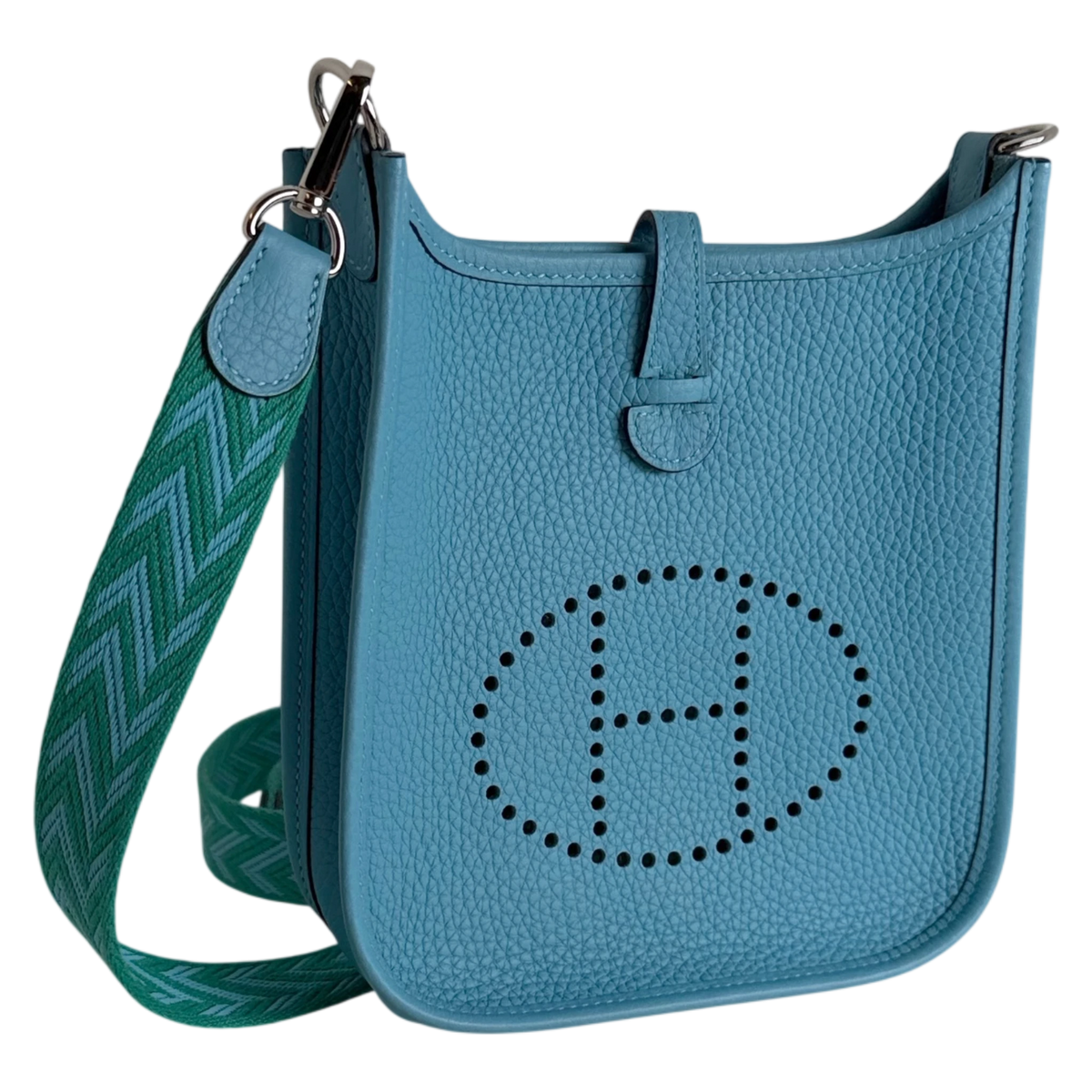 Hermès Evelyne 16 TPM Amazone Clémence Bleu Nord Zickzack Silber – Ansicht 2