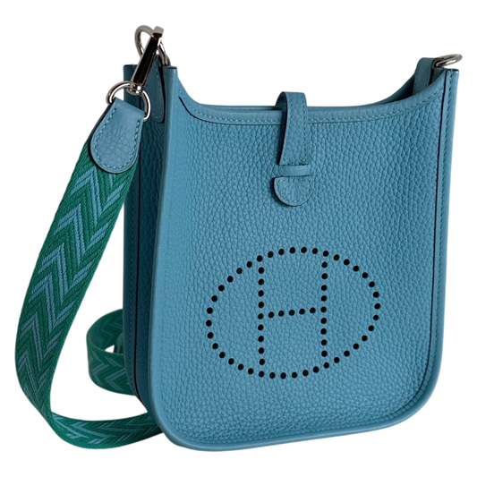 Hermès Evelyne 16 TPM Amazone Clémence Bleu Nord Zickzack Silber – Ansicht 2