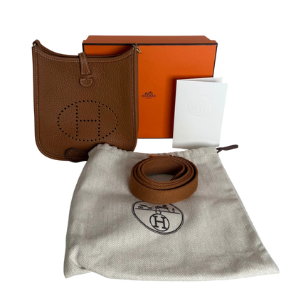 Hermès Evelyne 16 TPM Amazone Taurillon Clémence Gold Braun Gold – Ansicht 8