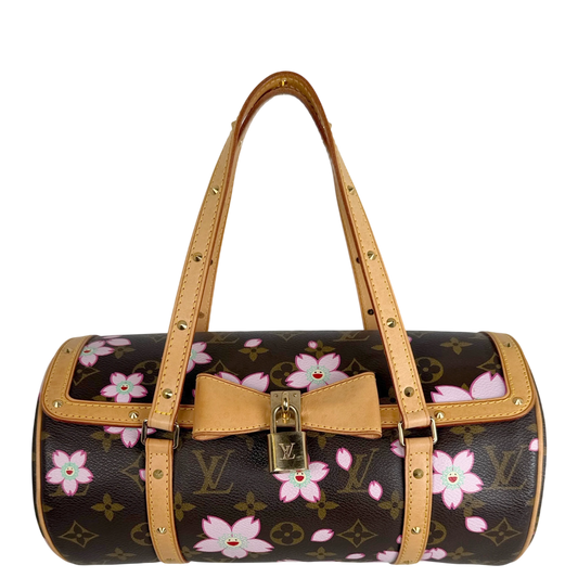 Louis Vuitton Papillon Cherry Blossom Monogram Murakami Braun Rosa