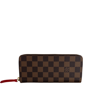 Louis Vuitton Portefeuille Clémence Damier Ebène Coquelicot Rot