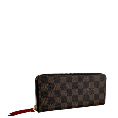 Louis Vuitton Portefeuille Clémence Damier Ebène Coquelicot Rot – Ansicht 2