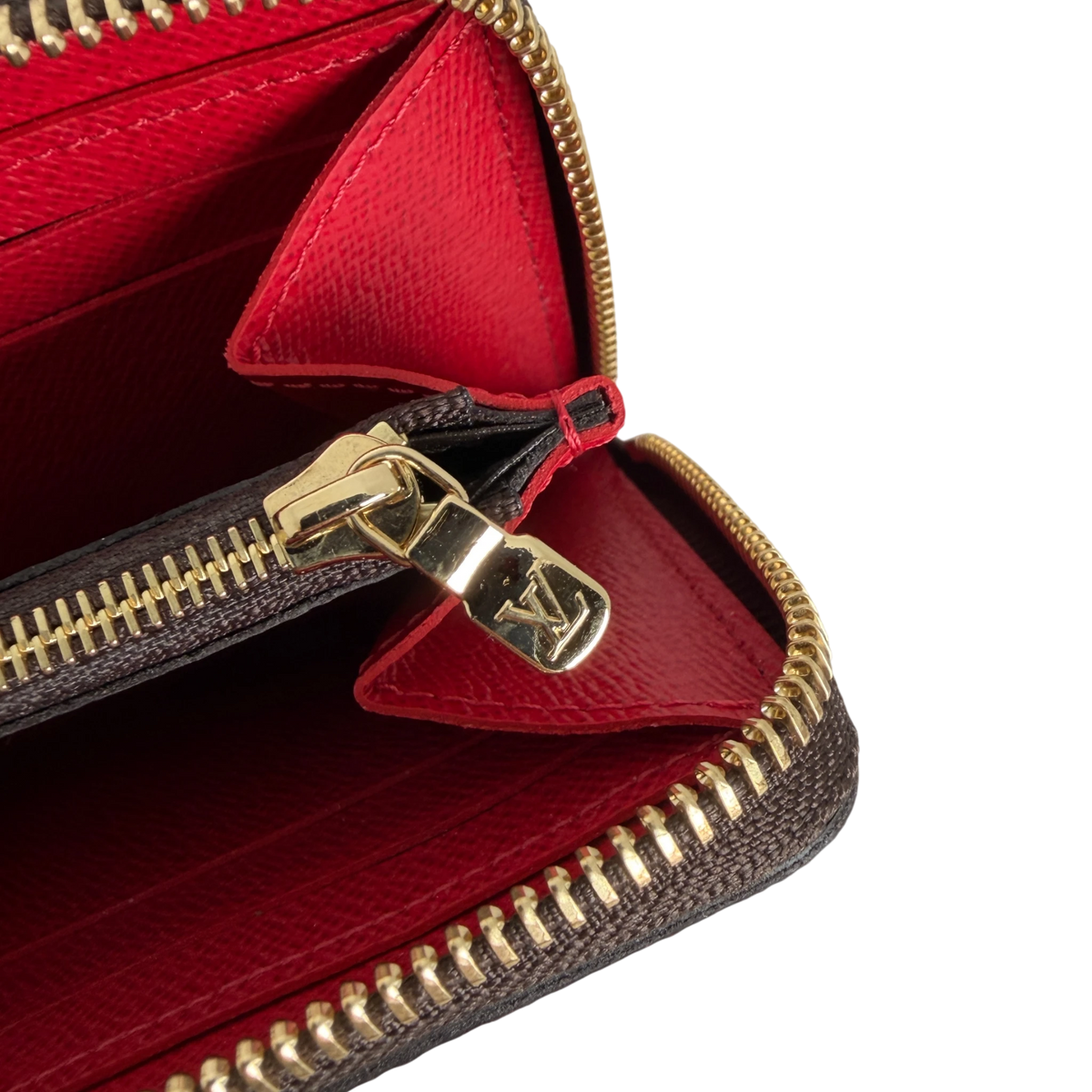 Louis Vuitton Portefeuille Clémence Damier Ebène Coquelicot Rot – Ansicht 6