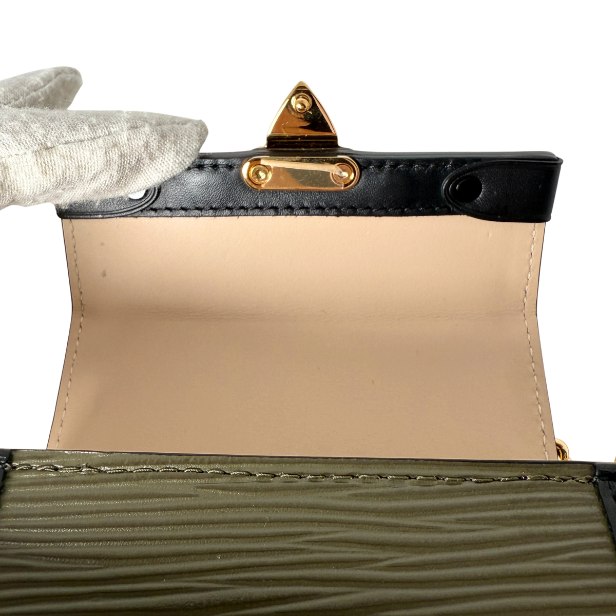 Louis Vuitton Petite Malle Handtasche Epi-Leder Olivgrün / sehr gut Louis Vuitton