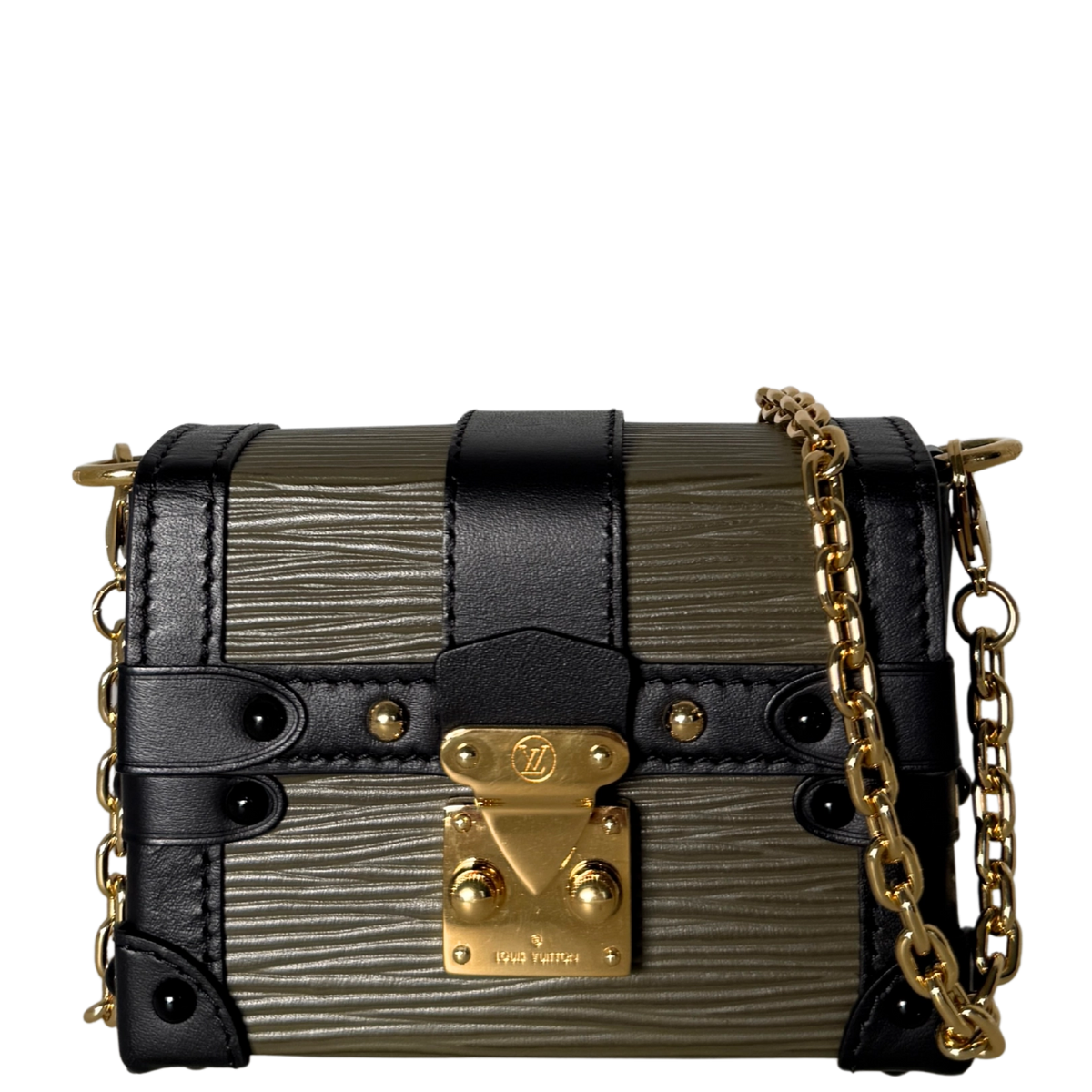 Louis Vuitton Petite Malle Handtasche Epi-Leder Olivgrün / sehr gut Louis Vuitton