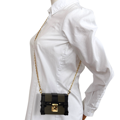 Louis Vuitton Petite Malle Handtasche Epi-Leder Olivgrün / sehr gut Louis Vuitton
