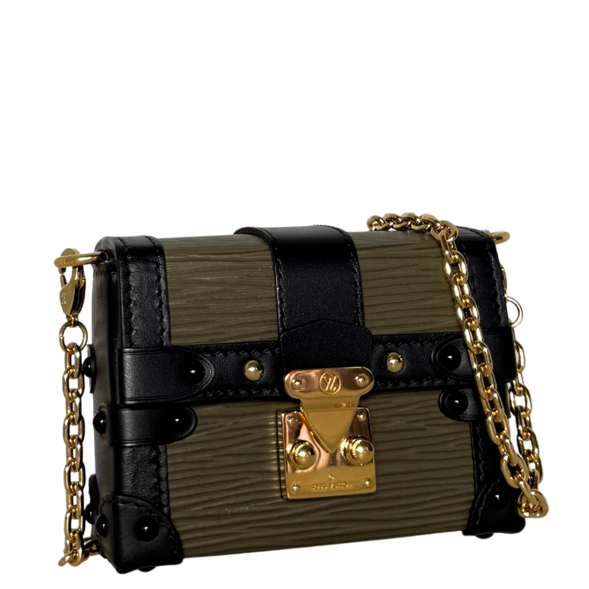Louis Vuitton Petite Malle Handtasche Epi-Leder Olivgrün / sehr gut Louis Vuitton