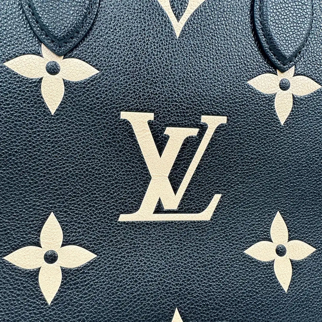 Louis Vuitton onthego MM M45495 Monogram Empreinte Leder schwarz beige / sehr gut Louis Vuitton