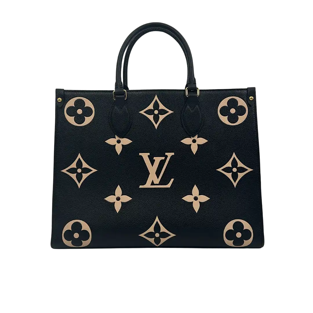 Louis Vuitton onthego MM M45495 Monogram Empreinte Leder schwarz beige / sehr gut Louis Vuitton
