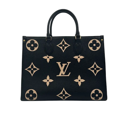 Louis Vuitton onthego MM M45495 Monogram Empreinte Leder schwarz beige / sehr gut Louis Vuitton
