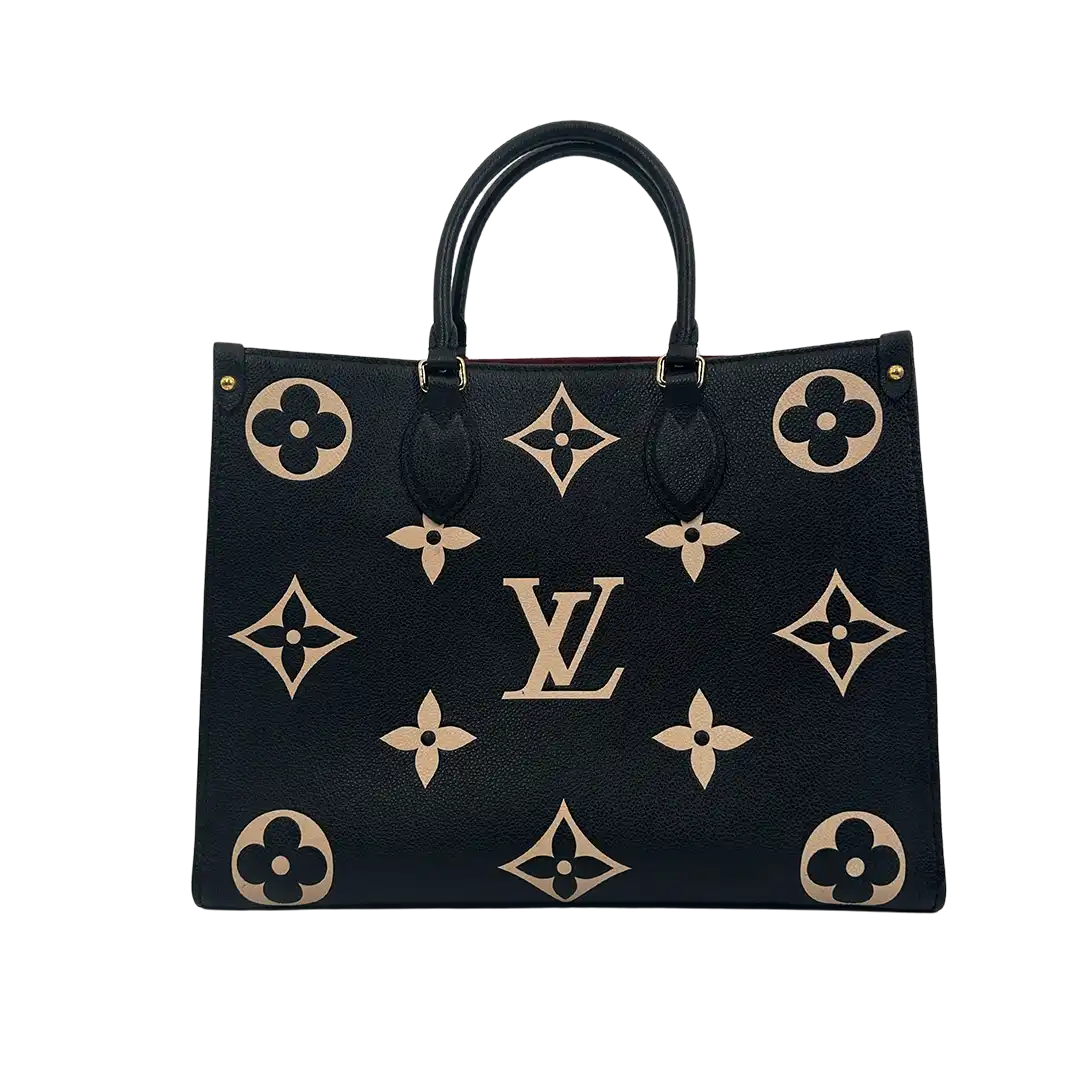 Louis Vuitton onthego MM M45495 Monogram Empreinte Leder schwarz beige / sehr gut Louis Vuitton