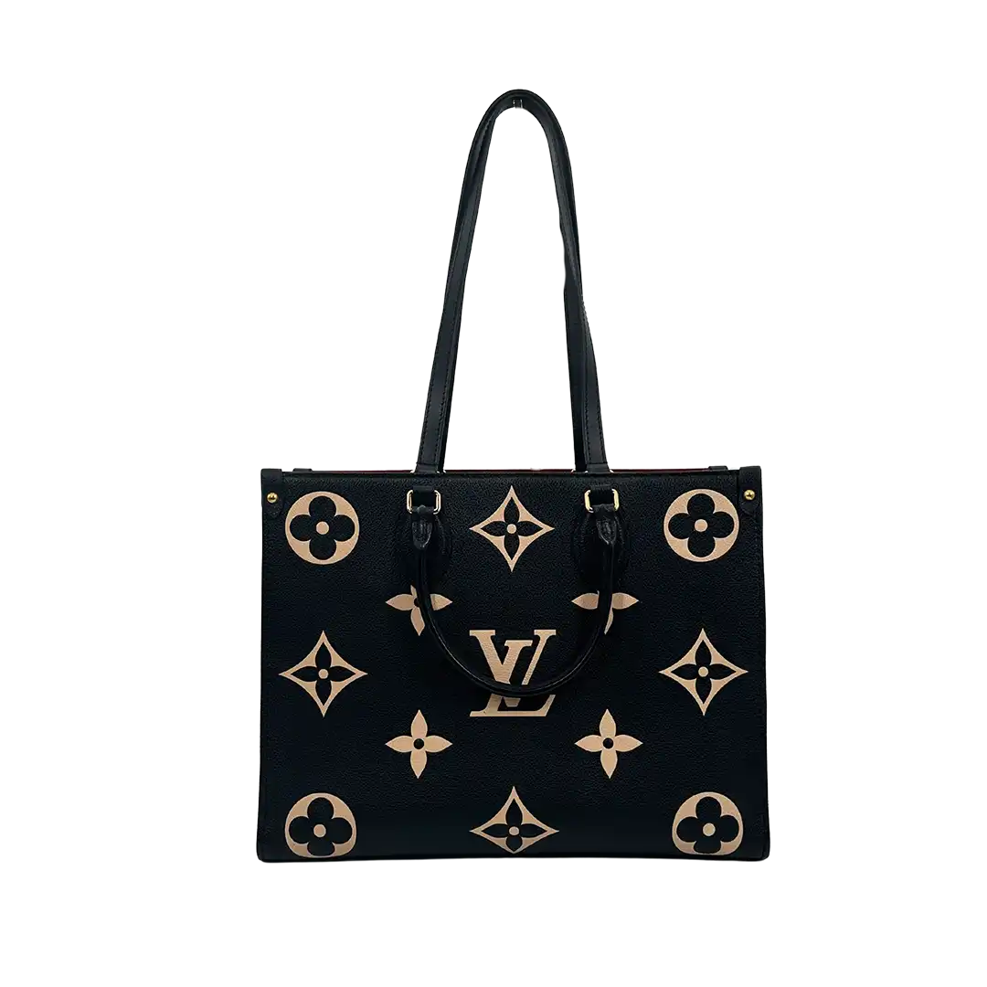 Louis Vuitton onthego MM M45495 Monogram Empreinte Leder schwarz beige / sehr gut Louis Vuitton