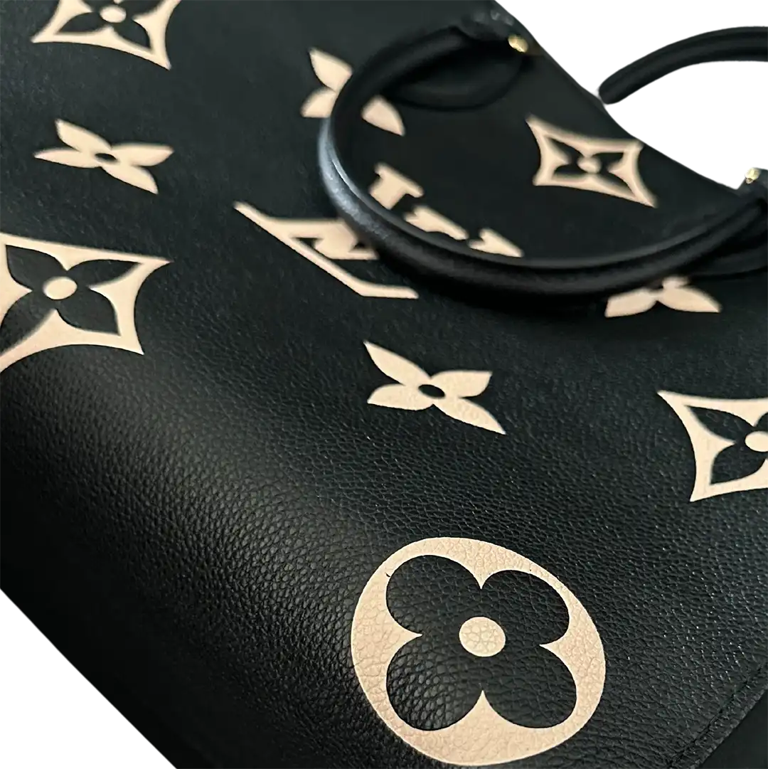 Louis Vuitton onthego MM M45495 Monogram Empreinte Leder schwarz beige / sehr gut Louis Vuitton