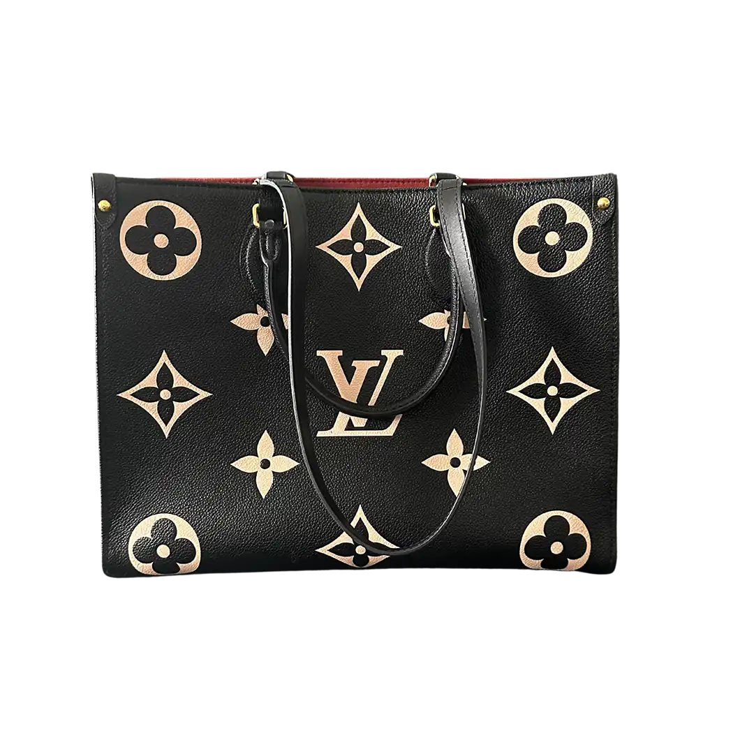 Louis Vuitton onthego MM M45495 Monogram Empreinte Leder schwarz beige / sehr gut Louis Vuitton