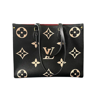 Louis Vuitton onthego MM M45495 Monogram Empreinte Leder schwarz beige / sehr gut Louis Vuitton