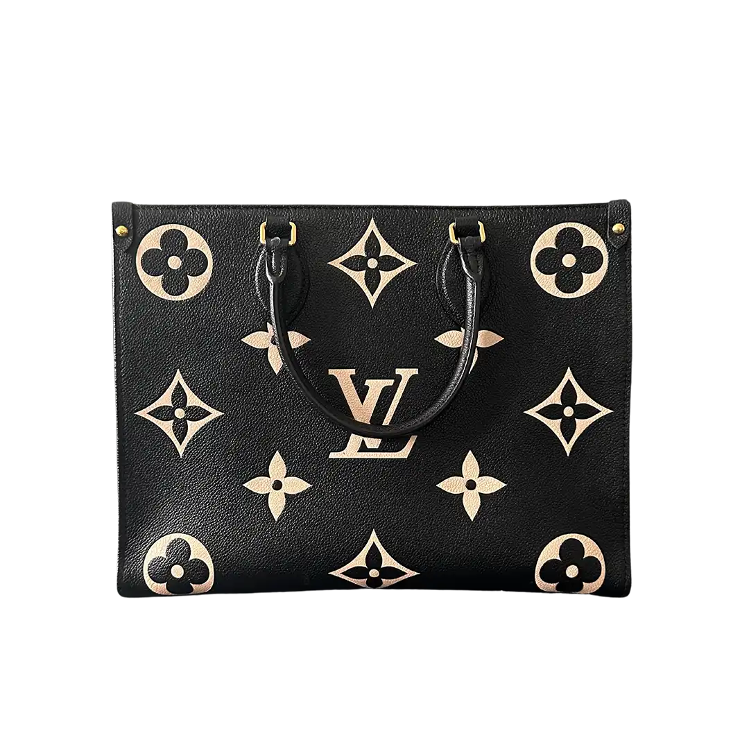 Louis Vuitton onthego MM M45495 Monogram Empreinte Leder schwarz beige / sehr gut Louis Vuitton