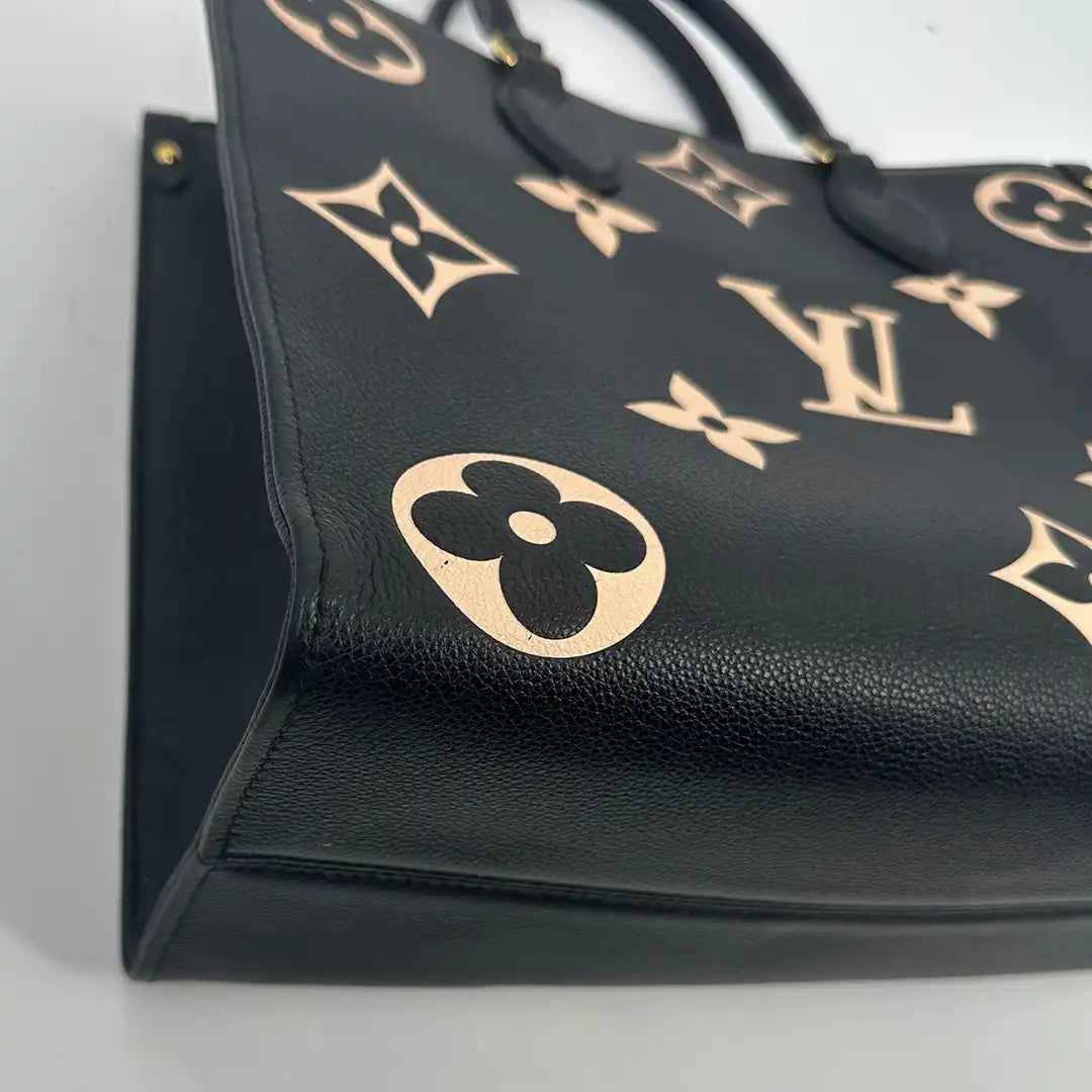 Louis Vuitton onthego MM M45495 Monogram Empreinte Leder schwarz beige / sehr gut Louis Vuitton