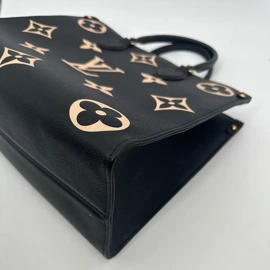 Louis Vuitton onthego MM M45495 Monogram Empreinte Leder schwarz beige / sehr gut Louis Vuitton