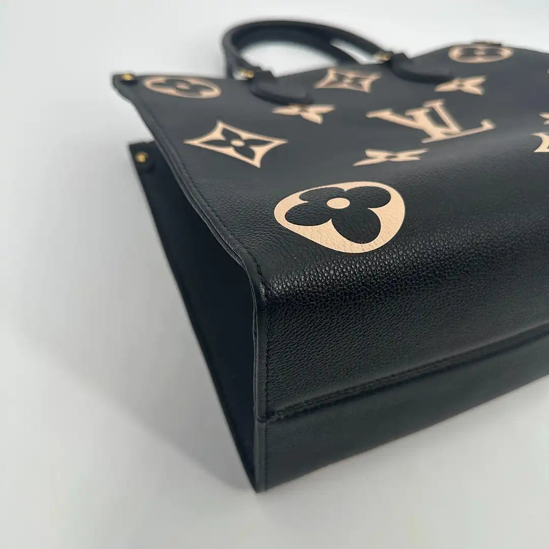 Louis Vuitton onthego MM M45495 Monogram Empreinte Leder schwarz beige / sehr gut Louis Vuitton