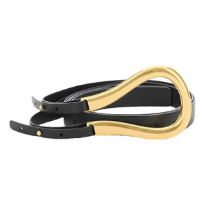 Bottega Veneta Horsebit leren riem Zwart Maat L