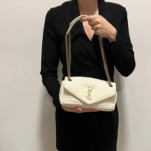 Saint Laurent CALYPSO tas van gewatteerd organza en lamsleer