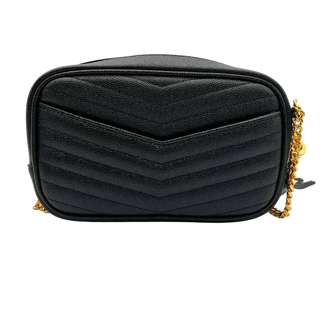Saint Laurent Mini Lou schwarz gold  hinten