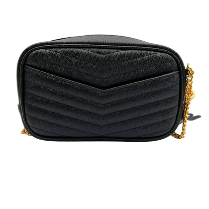 Saint Laurent Mini Lou schwarz gold  hinten