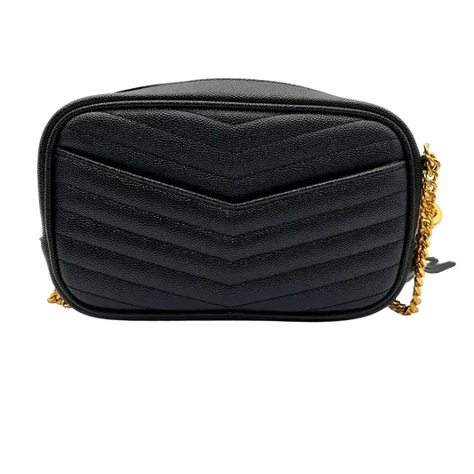 Saint Laurent Mini Lou schwarz gold  hinten
