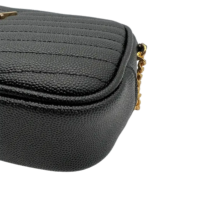 Saint Laurent Mini Lou schwarz gold ecke links
