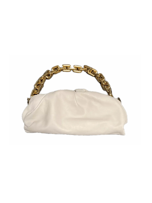 Bottega Veneta Chain Pouch Leer Beige