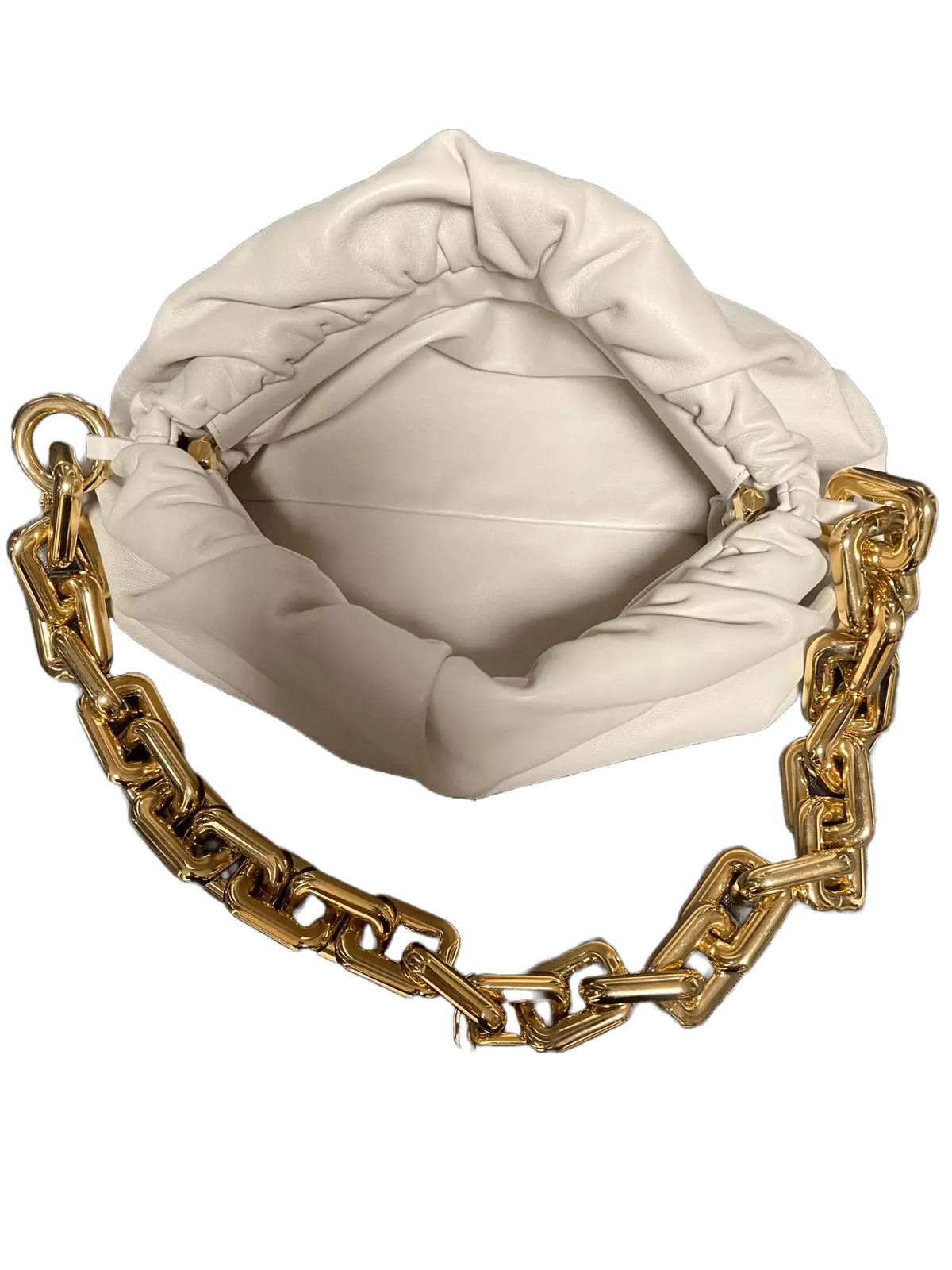 Bottega Veneta Chain Pouch Leder Beige / sehr gut Echtheitscheck