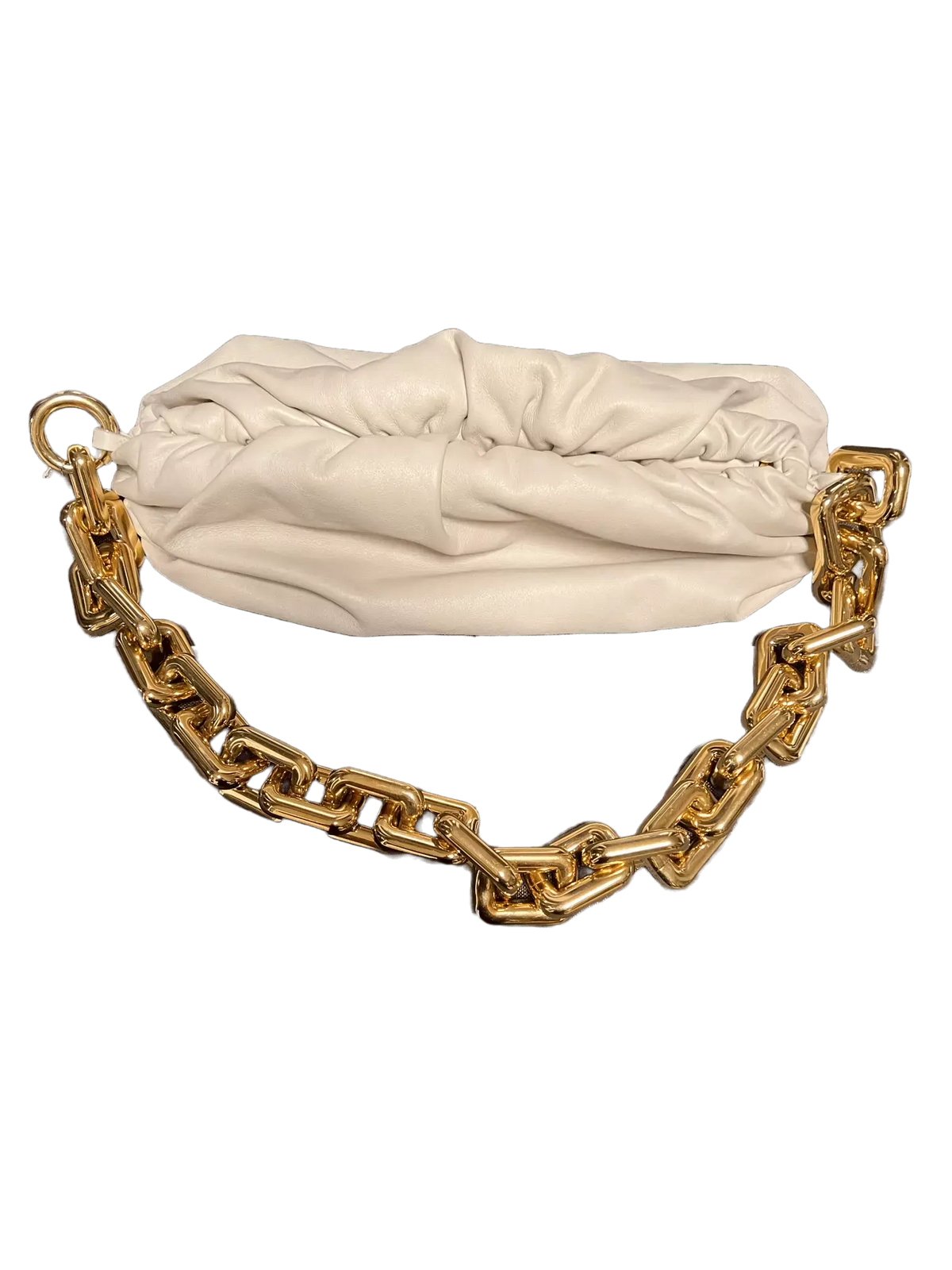 Bottega Veneta Chain Pouch Leder Beige / sehr gut Echtheitscheck