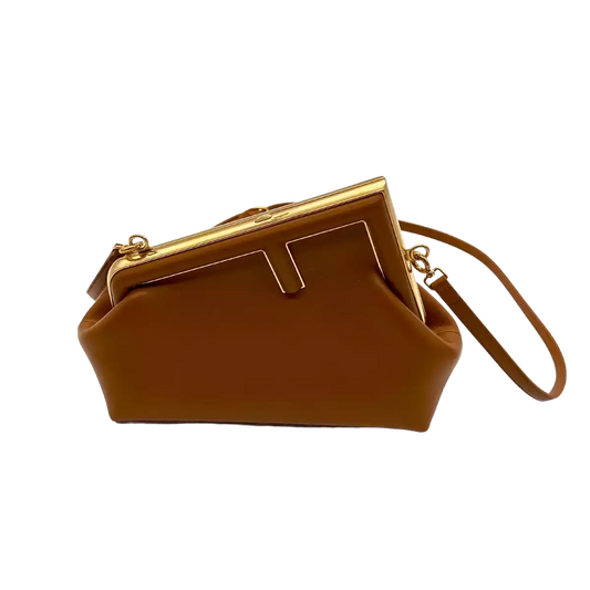 Fendi First Klein Leder Braun / gut Echtheitscheck